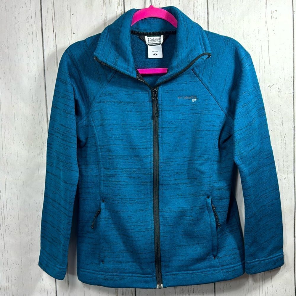 Columbia Womens Full Zip Fleece Jacket Blue Outdoor Activewear S Cozy Hiking